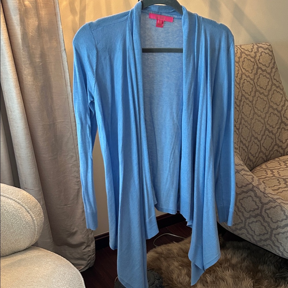 Lilly Pulitzer Light Blue Draped Cardigan